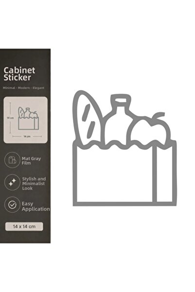 Reysa Tasarım Market Products Matte Gray Decorative Foil Sticker 14X14 cm