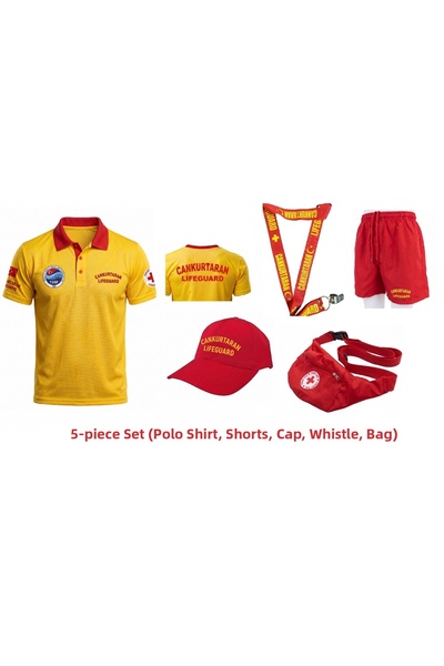MARTEN Set6 Cankurtaran Lifeguard Logo 5-Piece Set Polo Collar Kappa Dry Touc...