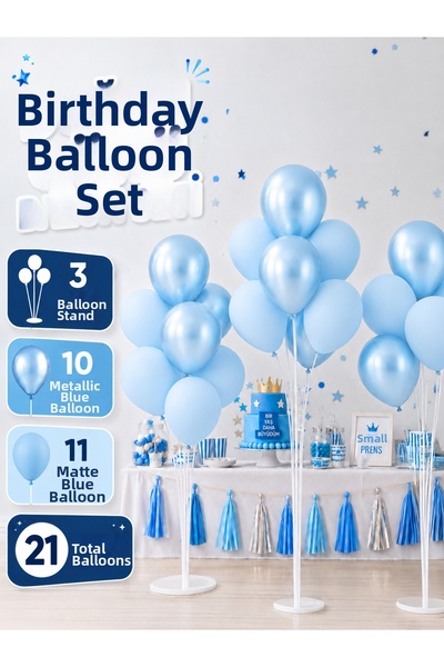 GenelTedarik 21 Balloons Birthday, Celebration, Party Balloon Set - 3 Balloon...
