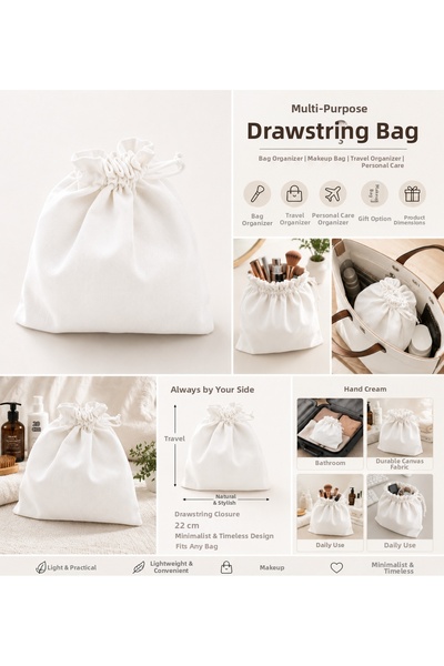 ALASEREN Multi-Purpose Fabric Pouch Bag – Makeup and Travel Organizer