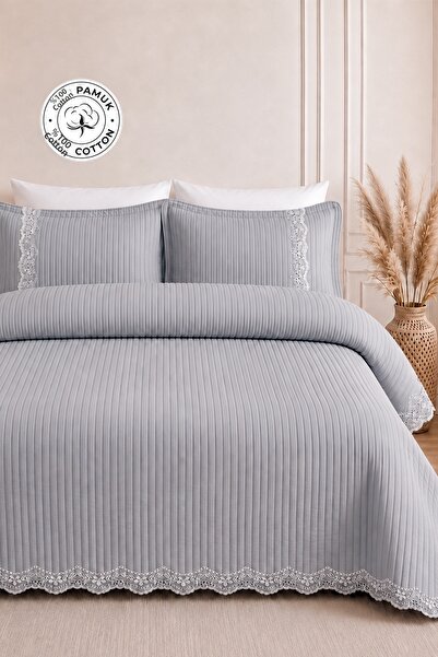 Evlen Home Collection Set cuvertură de pat dublă 100% bumbac Mihrimah Set cuv...