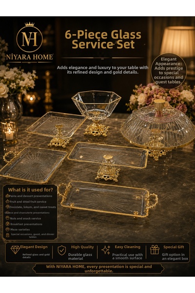 Niyara home 6 PIECES GLASS PRESENTATION SET