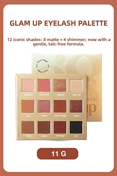 Farmasi Glam up Matte & Shimmer 12-Piece Intensely Pigmented Eyeshadow Palette