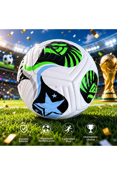 MUBX كرة قدم مخيطة بنمط كأس العالم، كرة تدريب ومباريات احترافية رقم: 5
