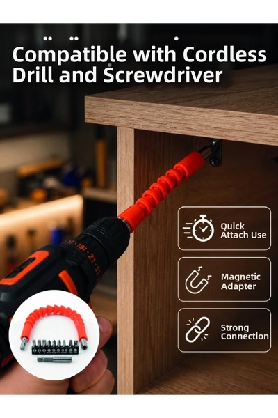 ARMÜZ Flexible Bits Tip Set 12 Pieces with Magnetic Adapter Drill Screwdriver...