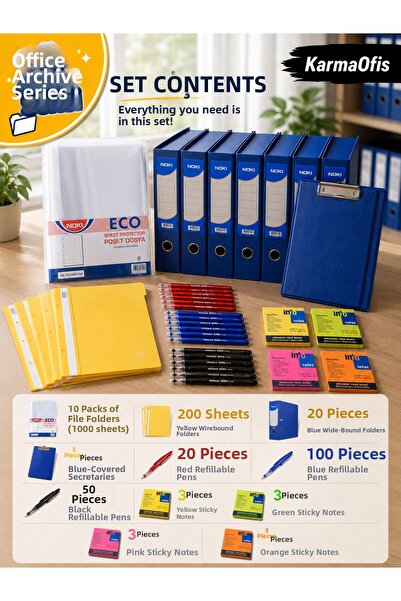 KarmaOfis Office Archive Series Mega Archive Set |   1000-Piece Bag of Files,...