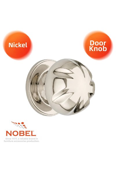 Nobel Rose Clover Door Knob, Door Knob, Metal, Nickel Satin