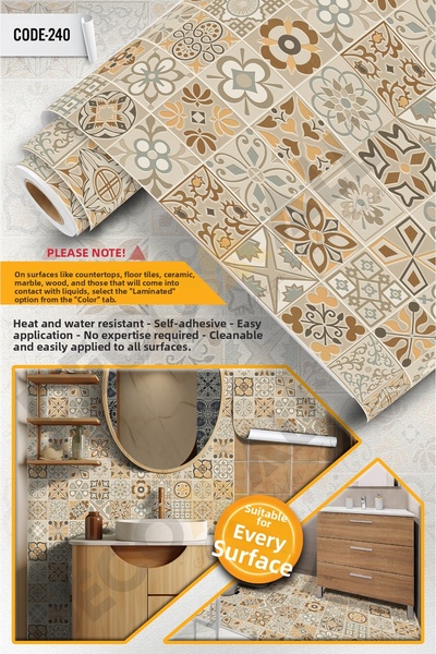 DECOMALL Code-240 Water Resistant Kitchen Bathroom Floor Marble Furniture Til...