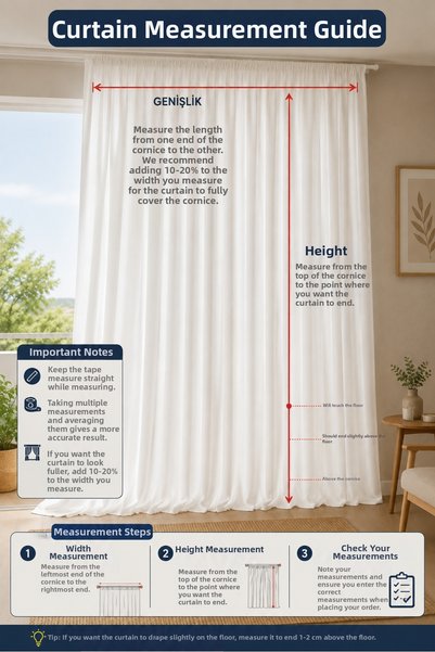 DEVRİM OLİVYA TEKSTİL White Satin Single Wing Valance Curtain, Soft Textured Decorative Living Room Curtain