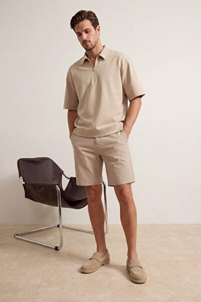Trendyol Collection Pantaloni scurți și bermude bej chino, croială regulară, ...