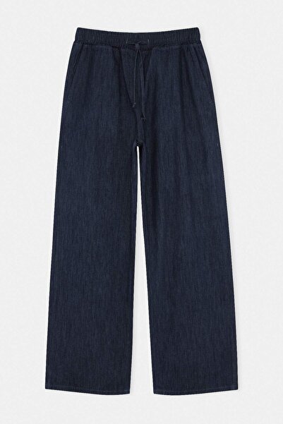Trendyol Kollektion Marineblaue Baggy-Sommerjeans für Herren mit elastischer ...