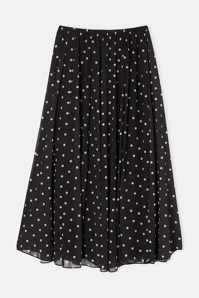 Drop by TrendyolMilla Crna suknja od tila sa polka tačkama i elastičnim struk...