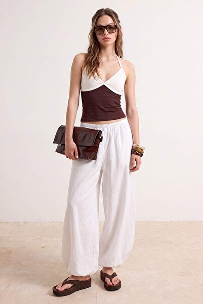 Trendyol Collection Multi-Colored Fitted/V-Neck Sleeveless Cotton Stretch Kni...