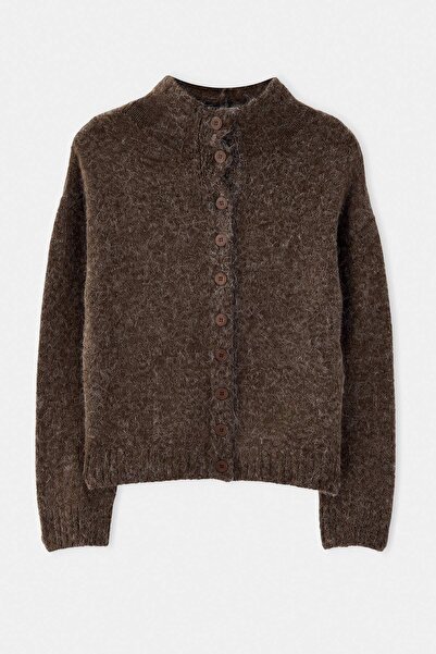Trendyol Collection Esențiale pentru garderobă Cardigan din tricotaj cu textu...