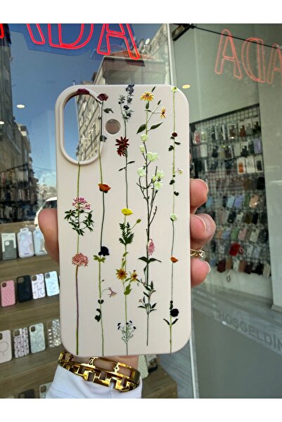 OVADA İphone 17 Uyumlu Sarmaşık Ve Çiçek Desenli Kamera Koruma Çıkıntılı Sili...