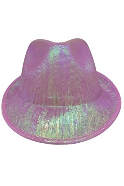 partidolu Ολογραφικό Ολογράμματα με τύπωμα Καπέλο Φετρό Ροζ Χρώμα Ρετρό για Ε...