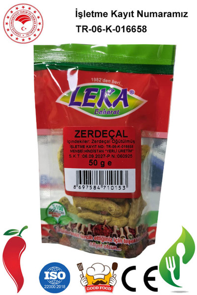 leka baharat Doğal Zerdeçal Tane 50 g | Kurutulmuş Saf Zerdeçal Kökü – Katkısız ve Aromatik Baharat