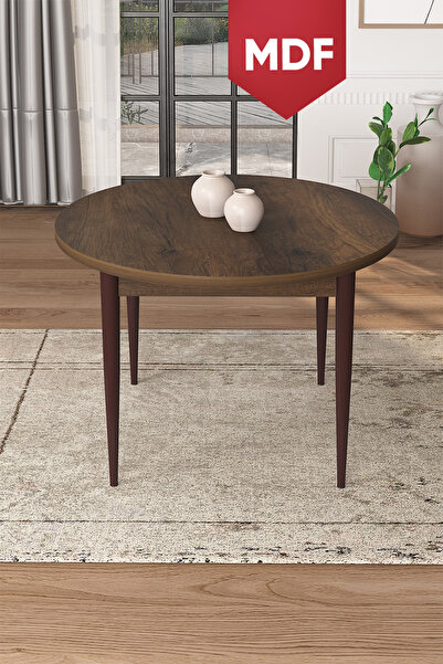 Canisa Concept Tor Serisi MDF 90x90 Yuvarlak Sabit Barok Ahşap Desen Mutfak M...