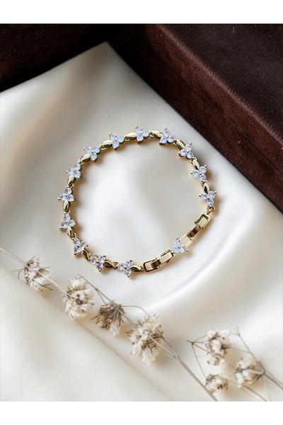 FAYRA ACCESSORIES Zirkon Taşlı Triple Xuping Altın Kaplama Bileklik