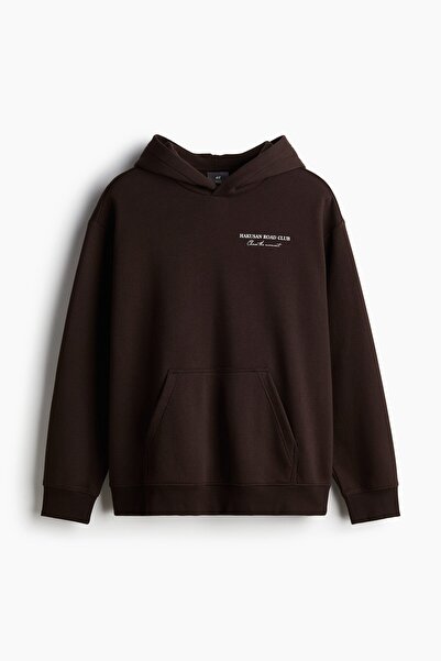 H&M Loose Fit Baskılı ve Kapüşonlu Üst
