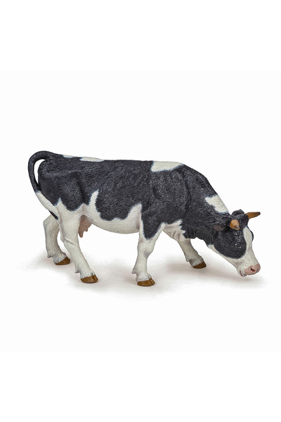 Papo FIGURINA VACA ALB CU NEGRU