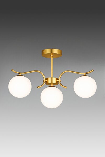 ESSLİGHT Alara 3’lü eskitme Beyaz Glop Camlı Modern Salon Mutfak Yatak Odası ...