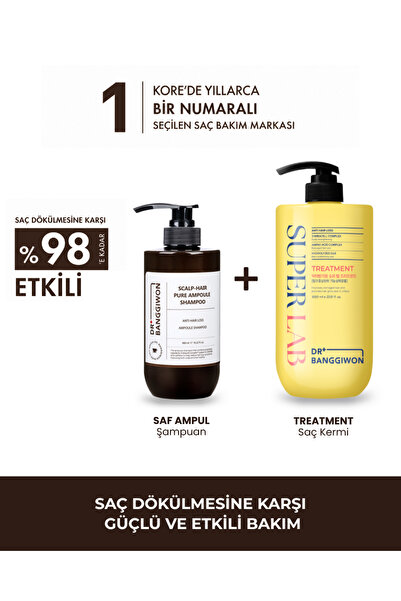 DR BANGGIWON Saf Ampul Şampuanı ve SuperLab Treatment Saç Kremi 480+1000 Ml