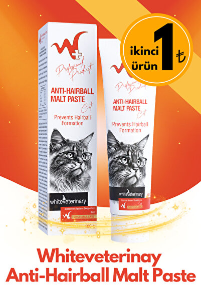 WhiteVeterinay w+ Malt Paste 100 Gr (Kediler için Tüy Yumağı Önleyici Malt Ma...