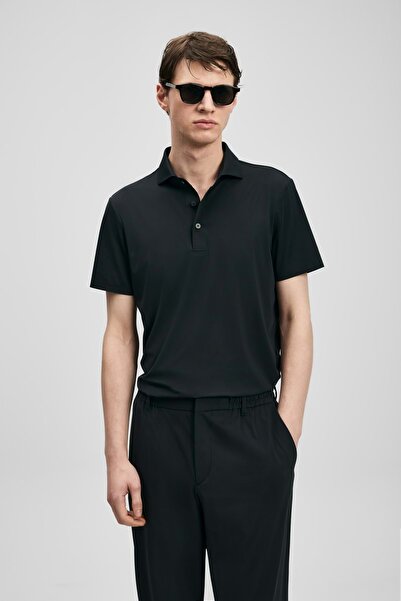 Lufian 111040240 Spencer Hi-Tech Seamless Polo Neck T-Shirt Men's T-Shirt Black