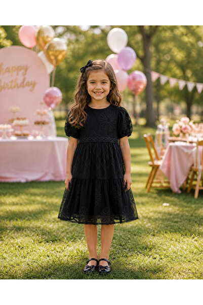 HÇ Hülya Çelik KİDSWEAR 2018 Rochie de vară cu model brodat din tul pentru fe...