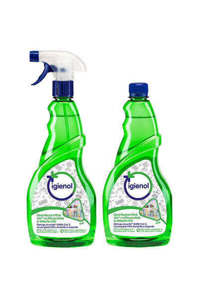 Igienol Pachet dezinfectant Green Apple pentru suprafețe mici - Rezervă 750 m...