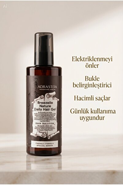Vegan Saç Jeli Elektriklenme Karşıtı Bukle Belirginleştirici Esnek Breezelle Nature Daily Hair