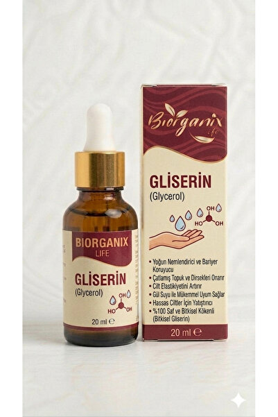 BİORGANİX Life %100 Saf Bitkisel Gliserin 20 ML – Nemlendirici Cilt, Saç ve K...