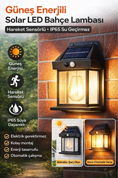 optana Güneş Enerjili Solar LED Bahçe Lambası - Hareket Sensörlü ve Suya Daya...