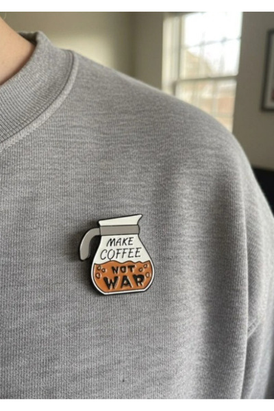 Pinkar Studio Make Coffe Not War Pin