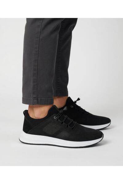 Dropland Men's Black Genuine Leather Elastic Casual Shoes Light Sole Orthoped...