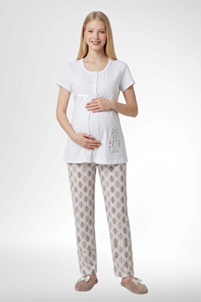Mecit Pijama طقم بيجامة للحوامل من ميكيت 6350 إكرو