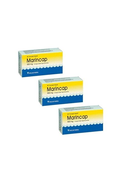 Marincap Omega-3 Balık Yağı Konsantresi 500 Mg 60 Marincor Yeni İsmiyle x 3'l...