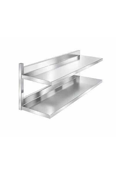 sc sonsesconcept Paslanmaz Duvar Rafı, 2Katlı , 100x30x50