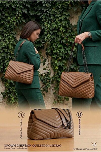 ALLURE - Geantă de damă London Brown 35x21x14cm din piele ecologică