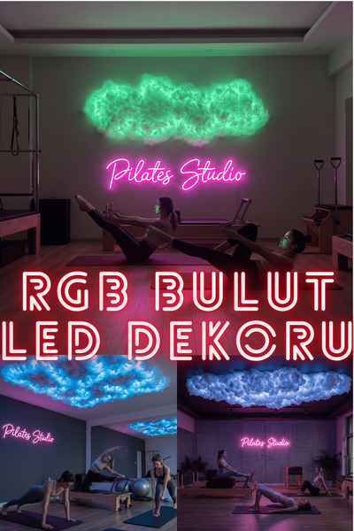rayudery Bulut Led Dekoru RGB Pilates Stüdyo Ambiyans Işığı 5 Metre Set