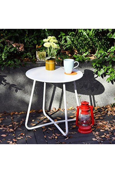 Snooe Coffee table iron round table living room bedroom Diameter 44 cm,End ta...