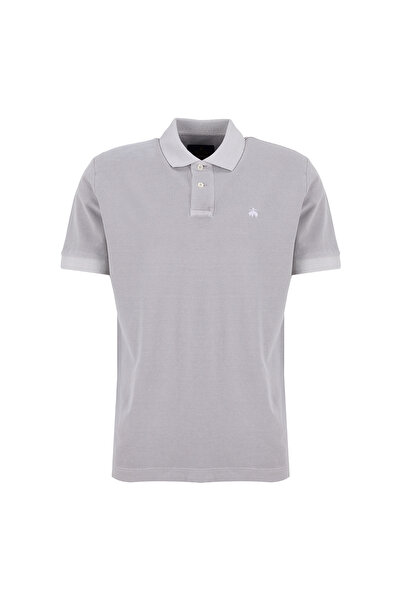 BROOKS BROTHERS Gri Erkek Logo Baskılı Polo T-Shirt BBSS26MTS004