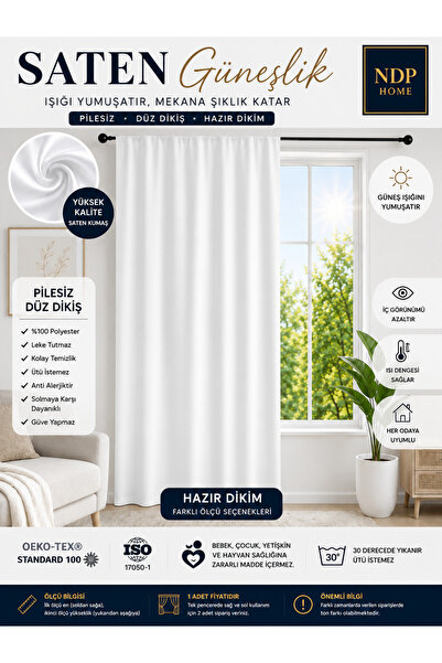 NDP Home KAR BEYAZ Saten 1.KALİTE Güneşlik