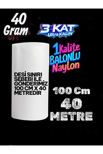 HBNC ( 40 Gram ) 100 cm X 50 Metre Balonlu Ambalaj Naylonu Pat Pat Baloncuklu...