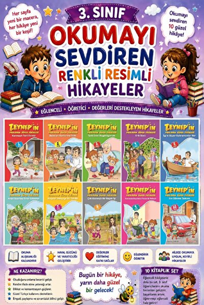 Ata Yayıncılık 3.Sınıf Okumayı Sevdiren Renkli Resimli Hikayeler 4 - 10 Kitap