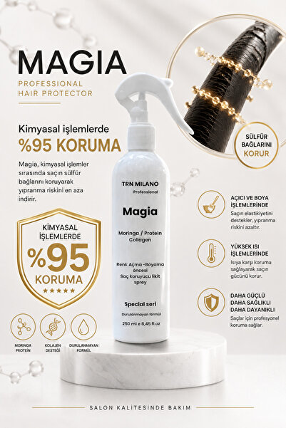 TRN MİLANO MAGİA saç açma boyama öncesi kırılma yanma kopma önleyici sprey 25...
