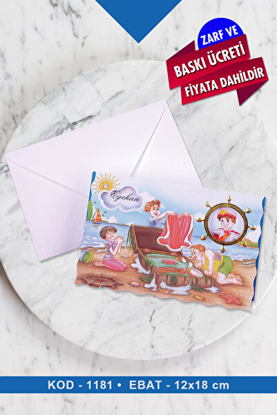 Cem Davetiye Sünnet Davetiyesi 1181 (100 Adet) Baskı Dahil