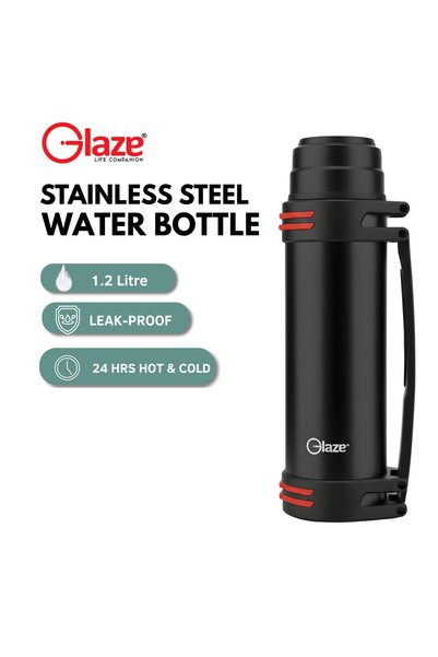 Glaze زجاجة ماء من الفولاذ المقاوم للصدأ سعة 1.2 لتر معزولة بالفراغ
