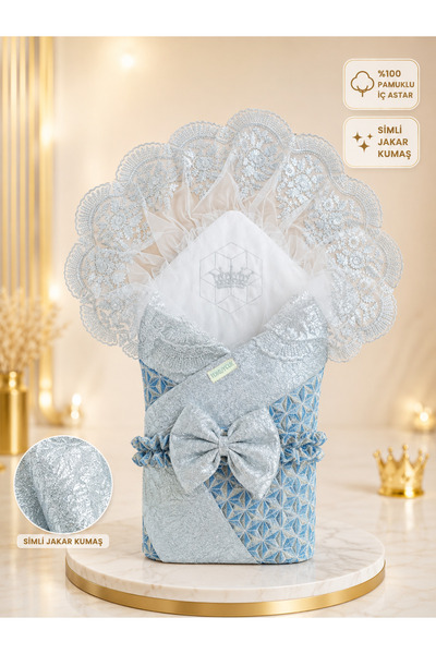 Tomuycuk Silver Lace & Stylish Baby Swaddle - Gift Baby Blanket & Hospital Di...
